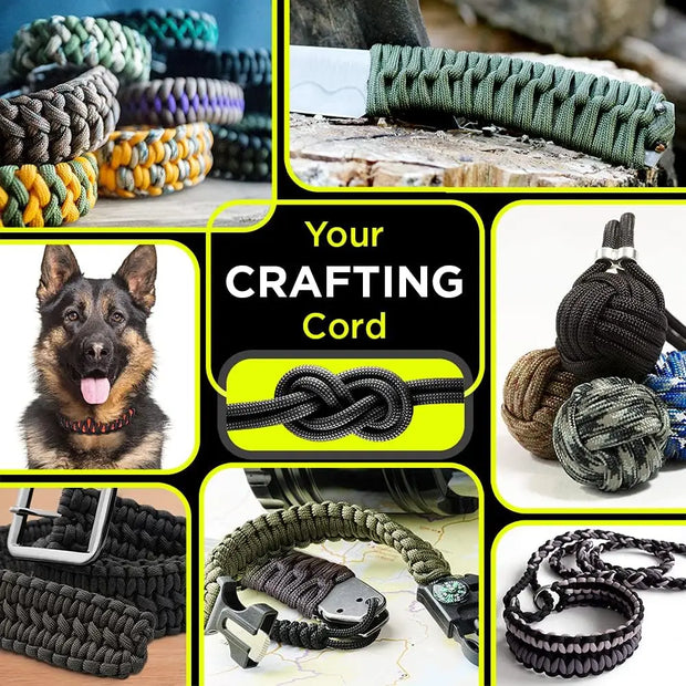 Hochfestes Paracord – 9-adrig, 650 lb, für Survival, Camping und taktischen Einsatz